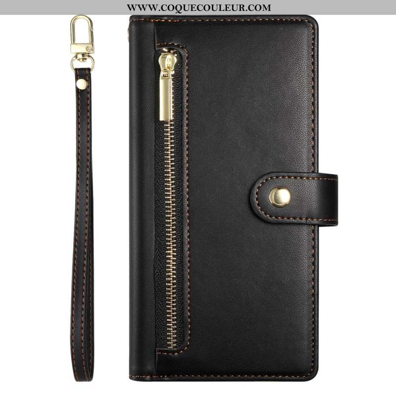 Housse OnePlus 13R Portefeuille à Lanière et Bandoulière