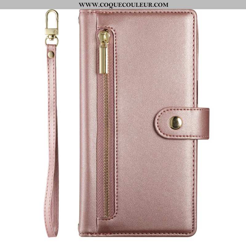 Housse OnePlus 13R Portefeuille à Lanière et Bandoulière