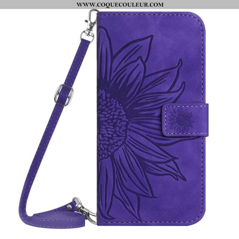 Housse OnePlus 13R Empreinte Tournesol à Bandoulière