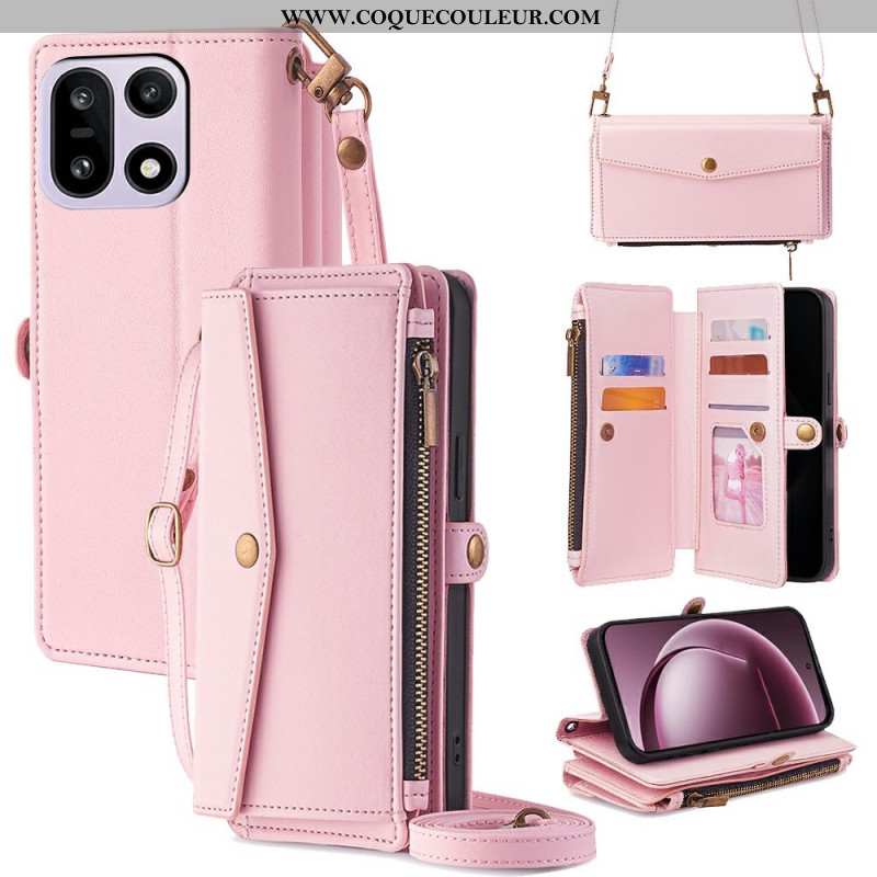 Housse OnePlus 15 Portefeuille et Bandoulière et Lanière