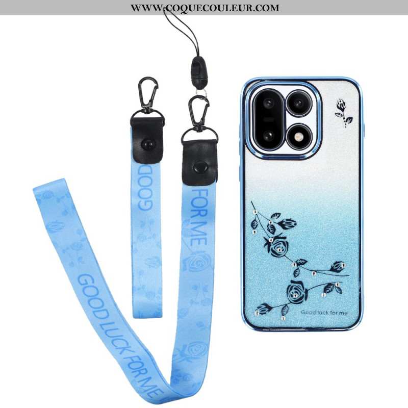 Coque OnePlus 15 Motif Floral avec Cordons