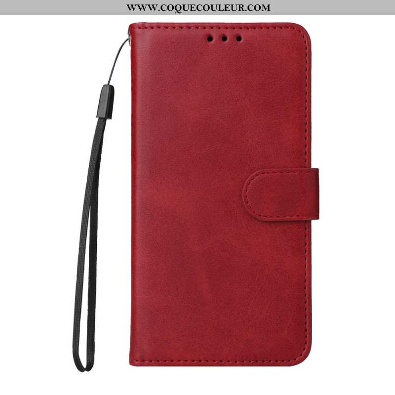 Housse OnePlus Nord 4 Simili Cuir Uni à Lanière