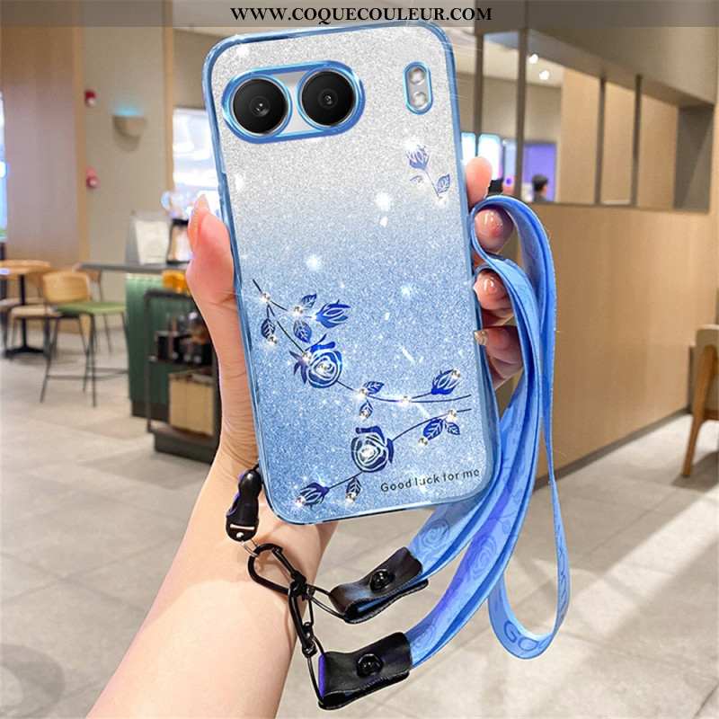 Coque OnePlus Nord 4 Strass et Paillettes à Lanière