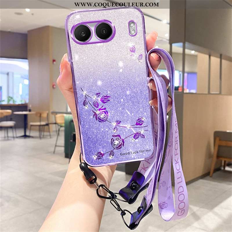 Coque OnePlus Nord 4 Strass et Paillettes à Lanière