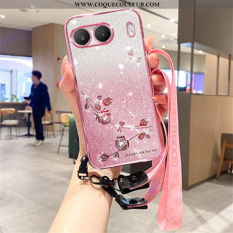 Coque OnePlus Nord 4 Strass et Paillettes à Lanière