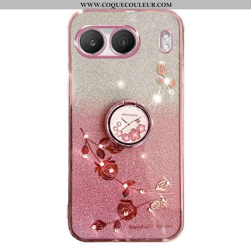 Coque OnePlus Nord 4 Anneau-Support Paillettes et Strass KADEM