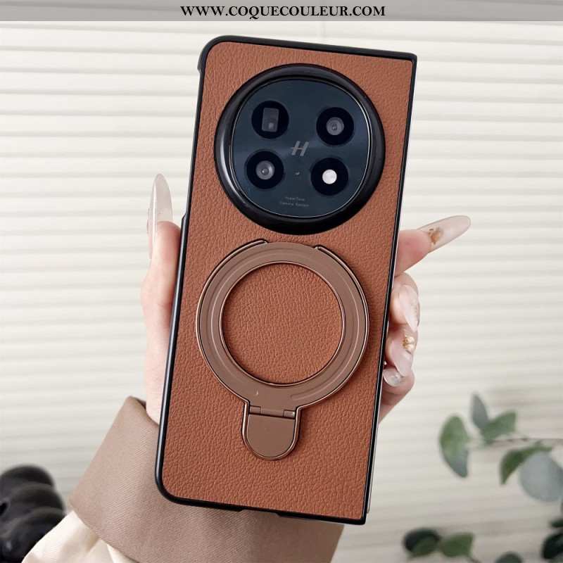 Coque Oppo Find N5 5G Simili Cuir Anneau-Support