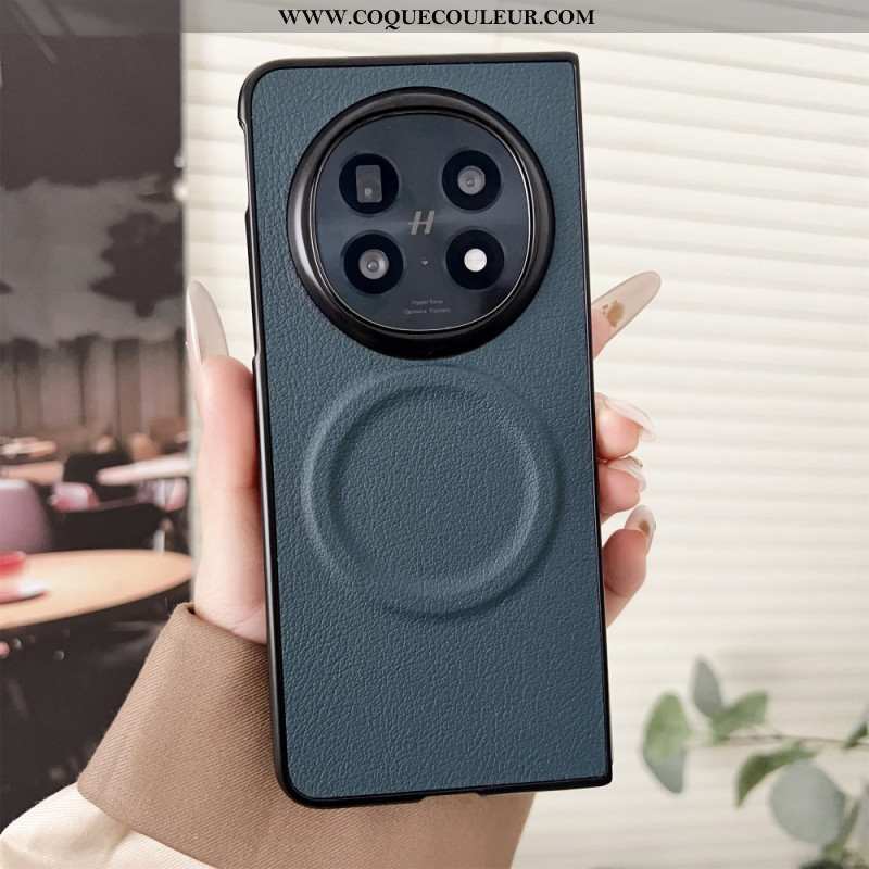 Coque Oppo Find N5 5G Compatible MagSafe Effet Cuir