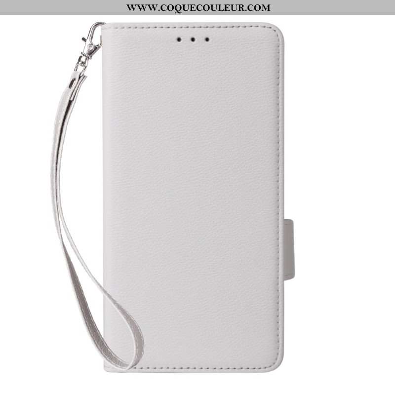 Housse Oppo Find X8 Simili Cuir Litchi à Lanière