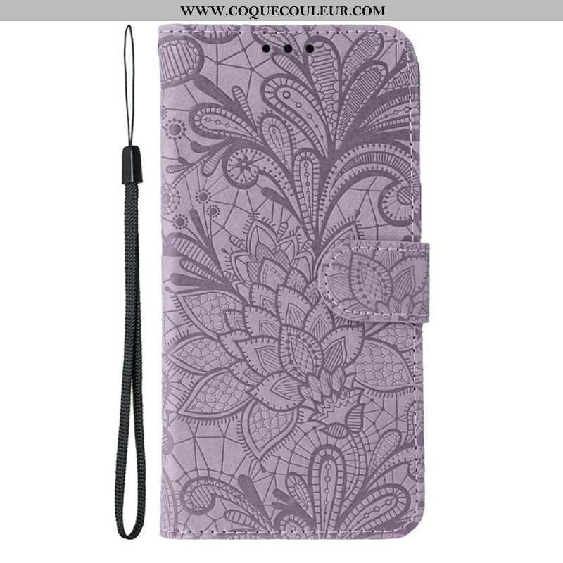 Housse Oppo Find X9 5G Motif Floral en Dentelle