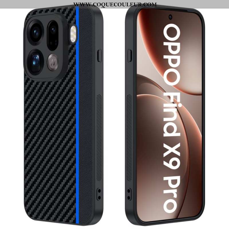 Coque Oppo Find X9 Pro 5G Rigide avec Texture Fibre de Carbone