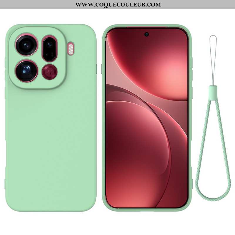 Coque Oppo Find X9 Pro 5G Silicone Liquide à Lanière