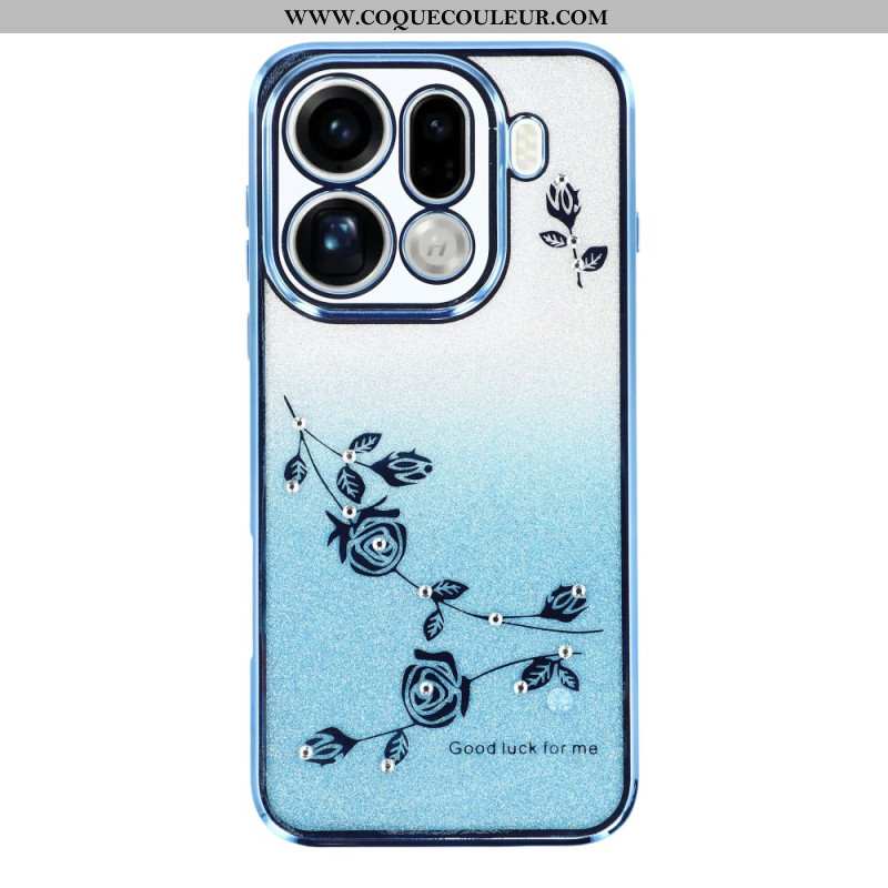 Coque Oppo Find X9 Pro 5G Fleurs et Strass KADEM