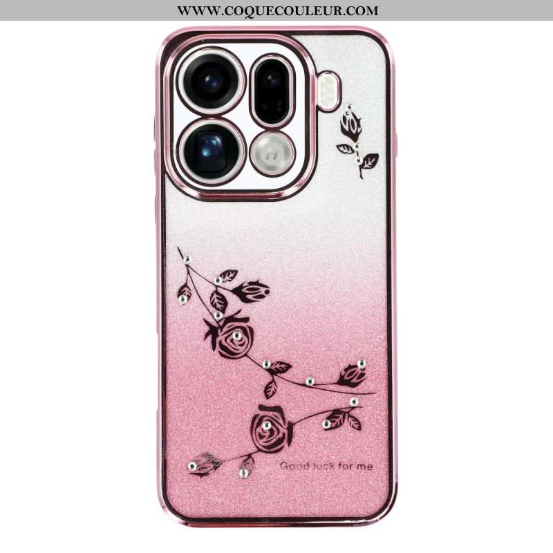 Coque Oppo Find X9 Pro 5G Fleurs et Strass KADEM