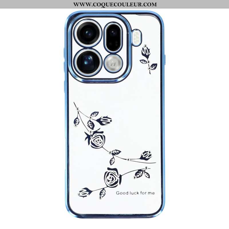 Coque Oppo Find X9 Pro 5G Fleurs et Strass KADEM