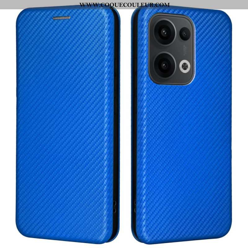 Flip Cover Oppo Reno 13 5G Fibre Carbone
