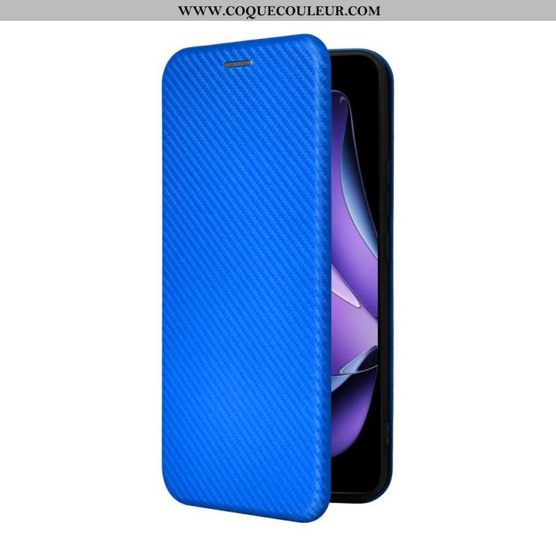 Flip Cover Oppo Reno 13F 4G / 5G / FS 5G Fibre Carbone