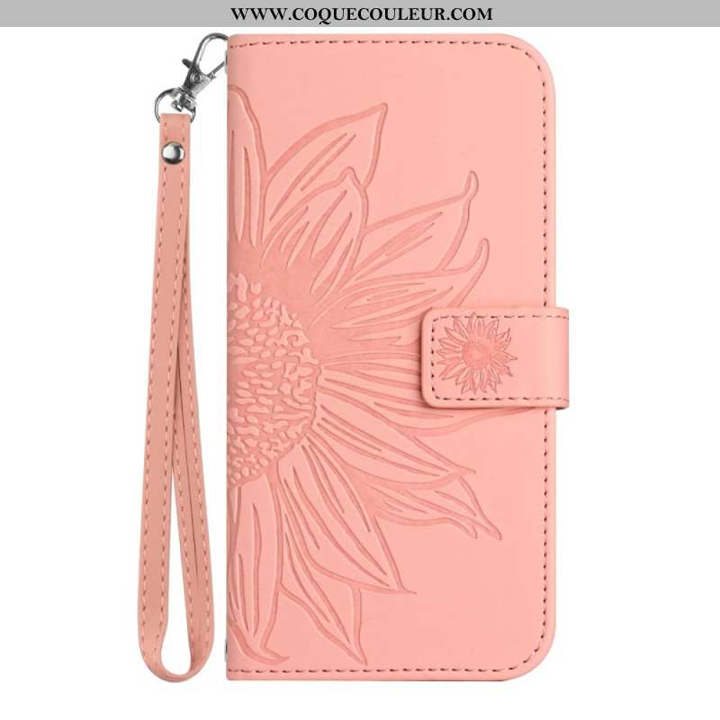 Housse Oppo Reno 14 5G Empreinte Tournesol à Lanièr