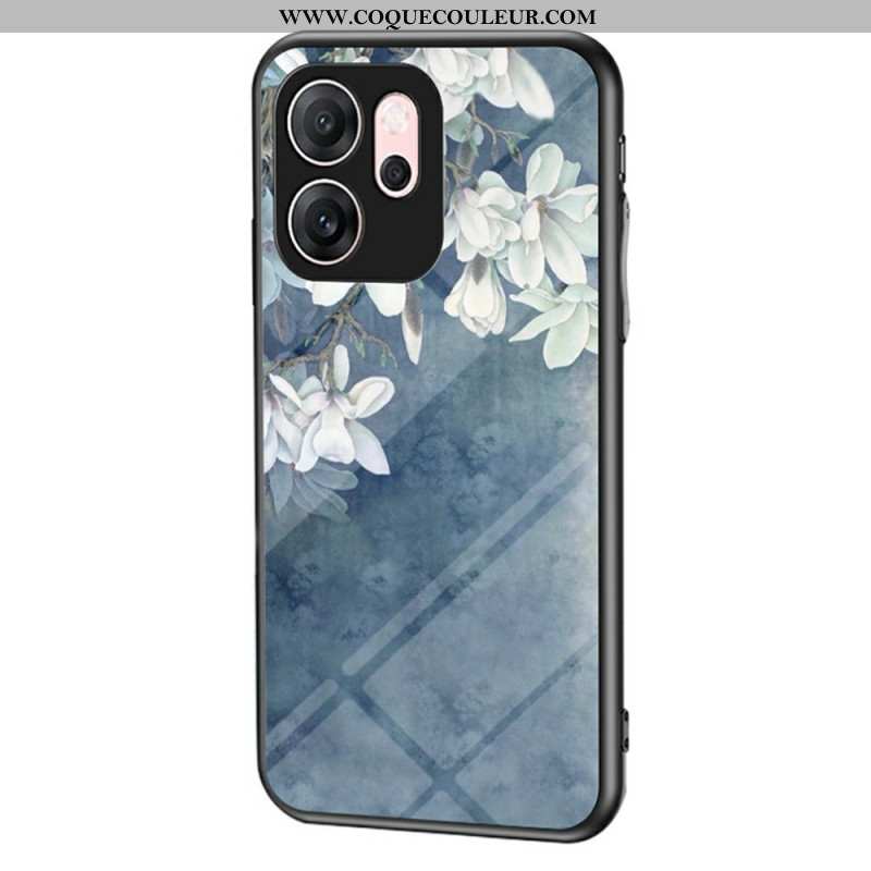 Coque Oppo Reno 14 F 5G Verre Trempé Motif Floral