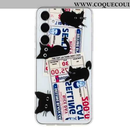 Coque Samsung Galaxy A17 4G / 5G 4 Chats Noirs