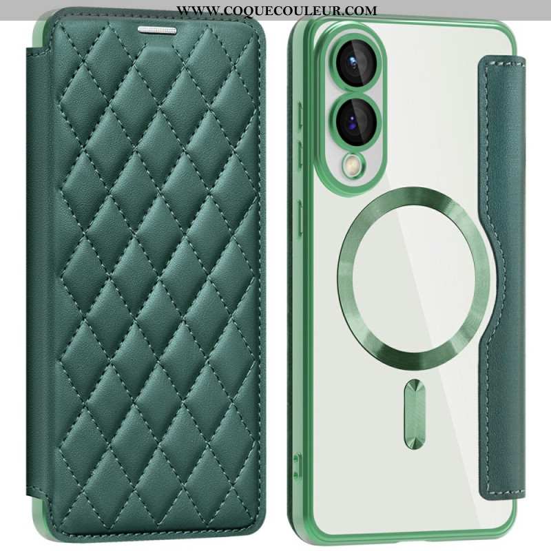 Flip Cover Samsung Galaxy S25 Edge Compatible MagSafe Matelassée