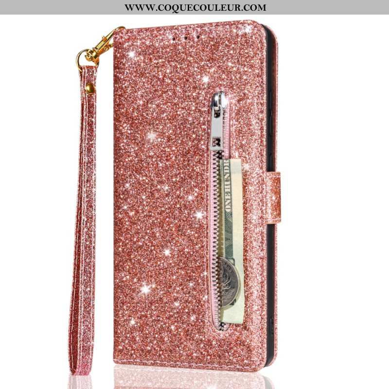 Housse Samsung Galaxy S25 Edge Portefeuille Paillettes