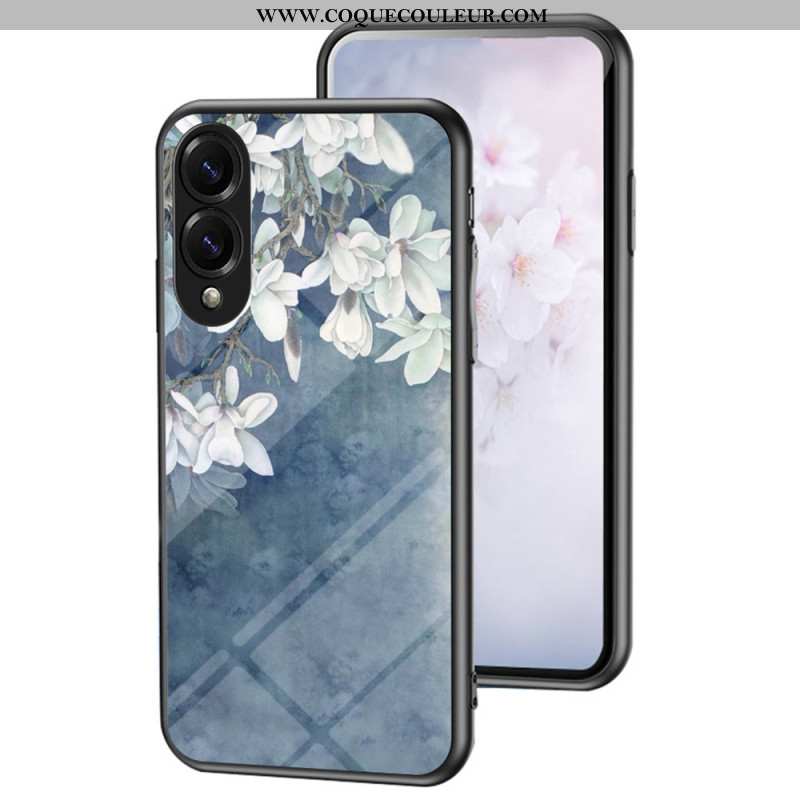 Coque Samsung Galaxy S25 Edge Verre Trempé Motif Floral