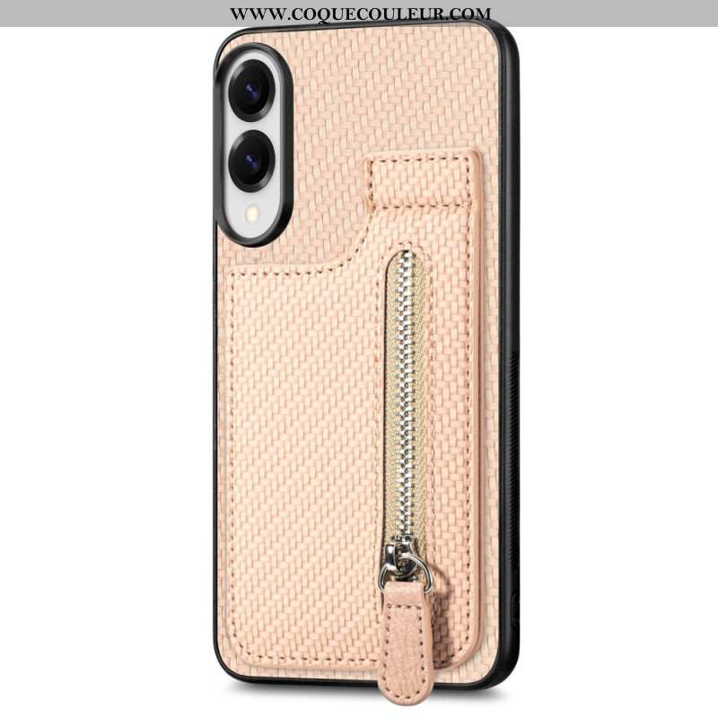 Coque Samsung Galaxy S25 Edge Fibre Carbone Porte-Cartes et Porte-Monnaie