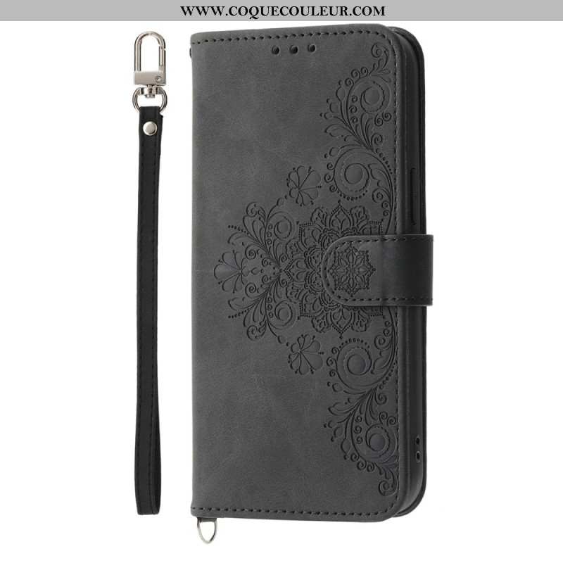 Housse Samsung Galaxy S25 Edge Motif Floral et Sangles