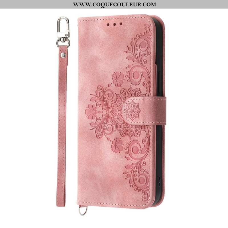 Housse Samsung Galaxy S25 Edge Motif Floral et Sangles