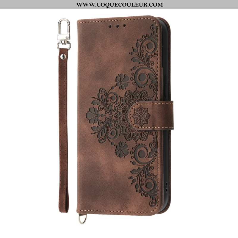 Housse Samsung Galaxy S25 Edge Motif Floral et Sangles