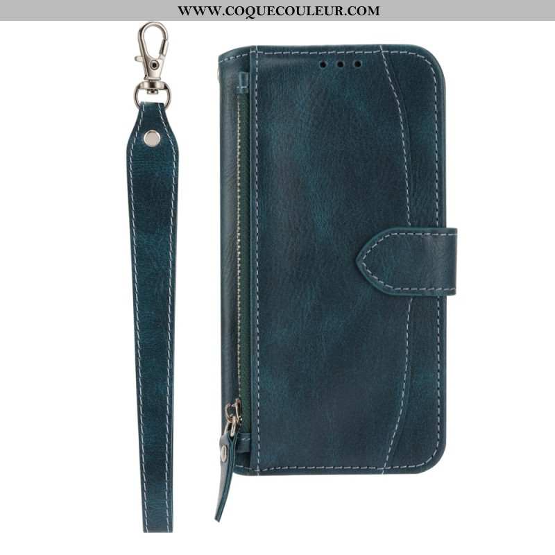 Housse Samsung Galaxy S25 Edge Portefeuille Vintage avec Lanière et Bandoulière