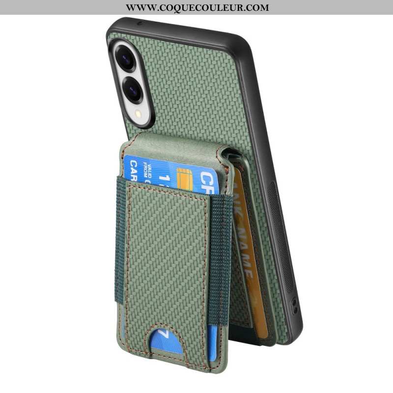 Coque Samsung Galaxy S25 Edge Fibre Carbone Premium Porte-Cartes et Support