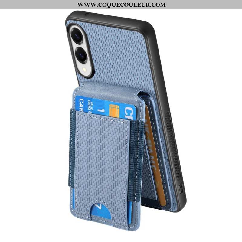 Coque Samsung Galaxy S25 Edge Fibre Carbone Premium Porte-Cartes et Support