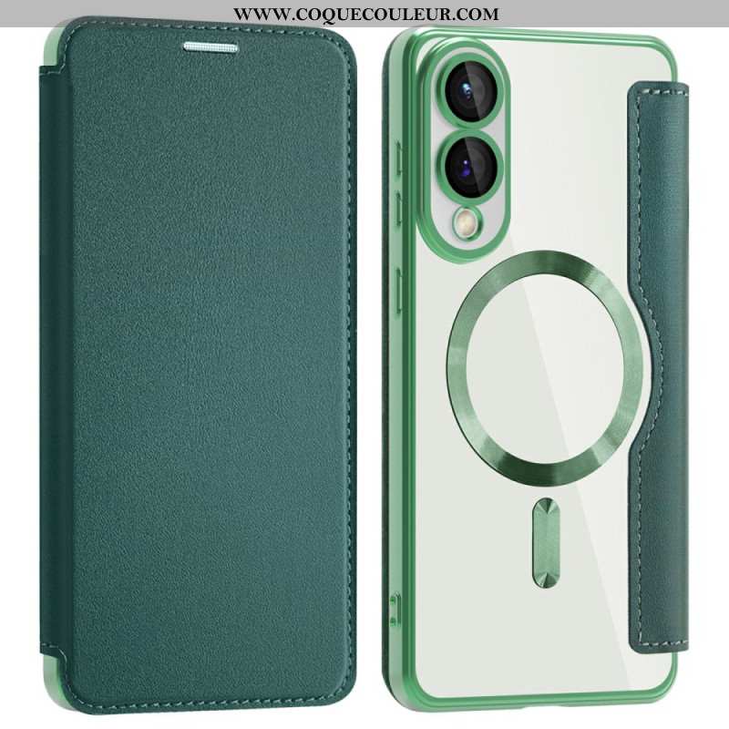 Flip Cover Samsung Galaxy S25 Edge Compatible MagSafe avec Blocage RFID