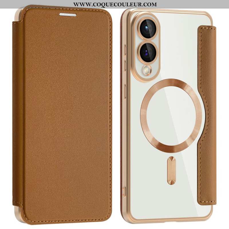 Flip Cover Samsung Galaxy S25 Edge Compatible MagSafe avec Blocage RFID