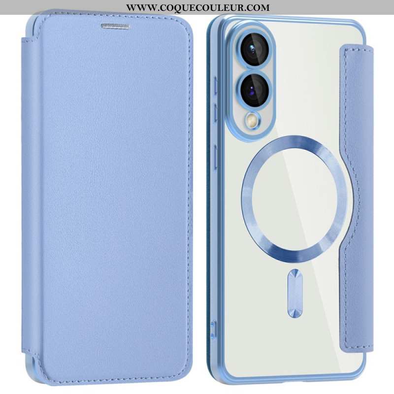 Flip Cover Samsung Galaxy S25 Edge Compatible MagSafe avec Blocage RFID