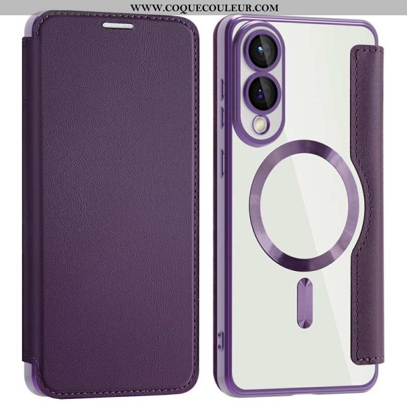 Flip Cover Samsung Galaxy S25 Edge Compatible MagSafe avec Blocage RFID