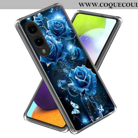 Coque Samsung Galaxy S25 Edge Motif Roses Bleues