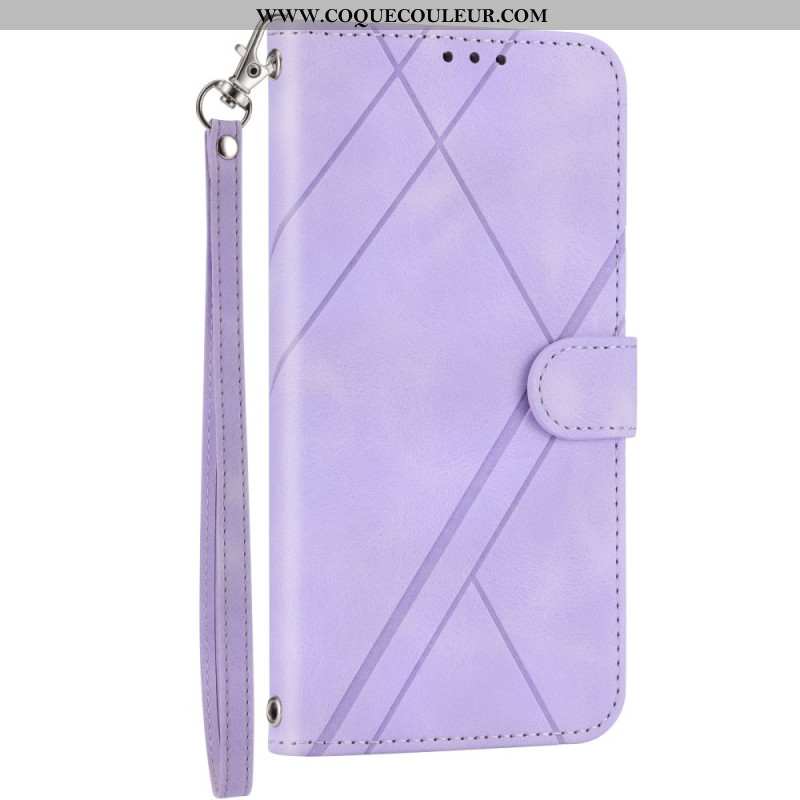 Housse Samsung Galaxy S25 Edge Lignes Imprimées à Lanière