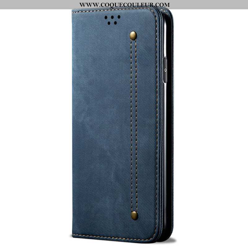 Flip Cover Samsung Galaxy S25 Edge Tissu Jeans