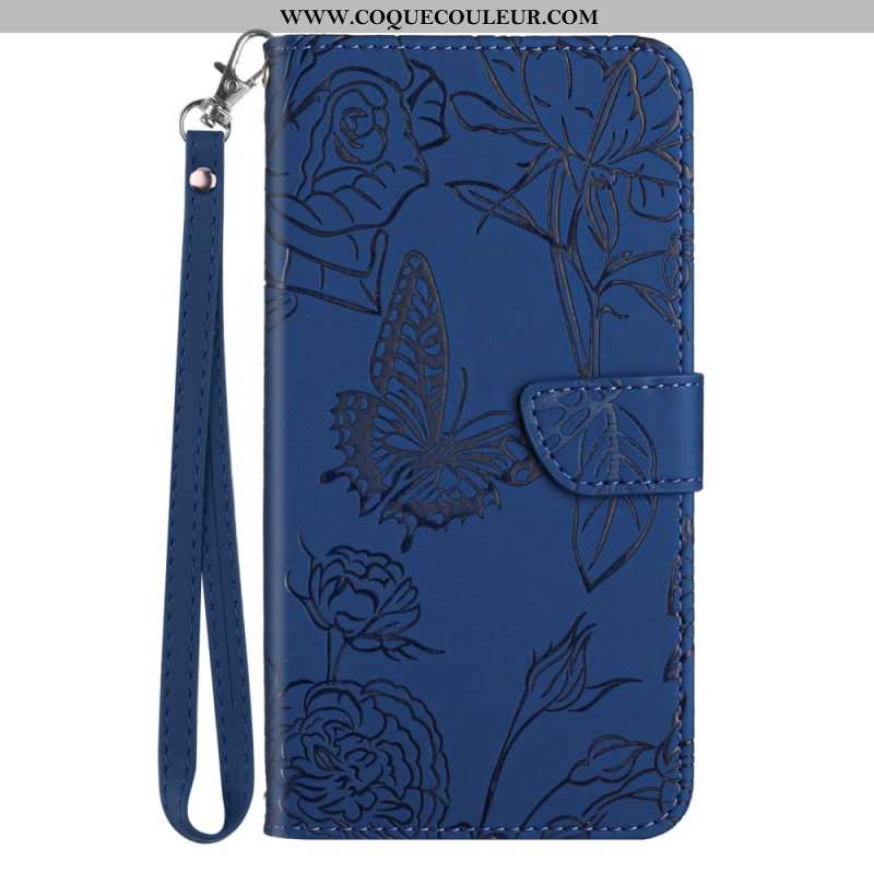 Housse Samsung Galaxy S25 Edge Empreinte Papillons à Lanière