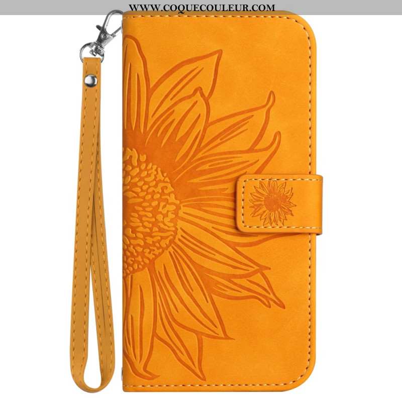 Housse Samsung Galaxy S25 Edge Empreinte Tournesol à Lanière