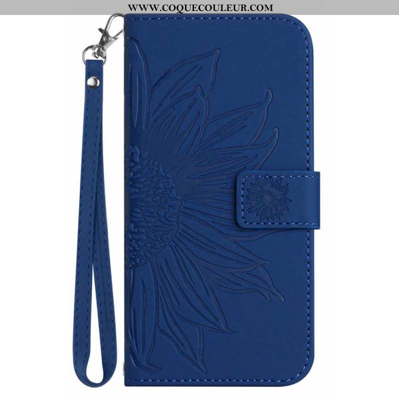 Housse Samsung Galaxy S25 Edge Empreinte Tournesol à Lanière