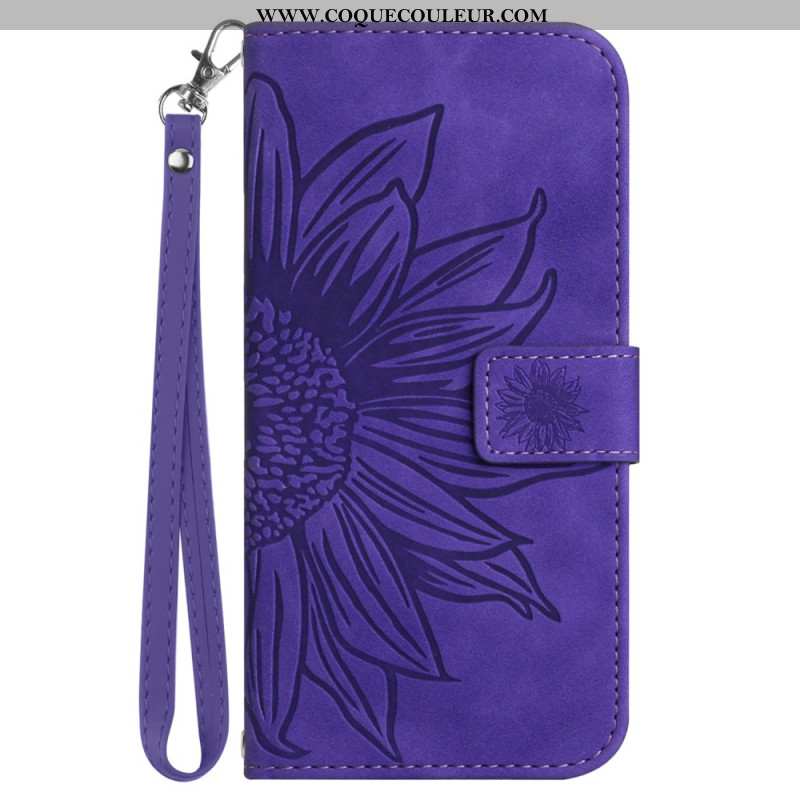 Housse Samsung Galaxy S25 Edge Empreinte Tournesol à Lanière