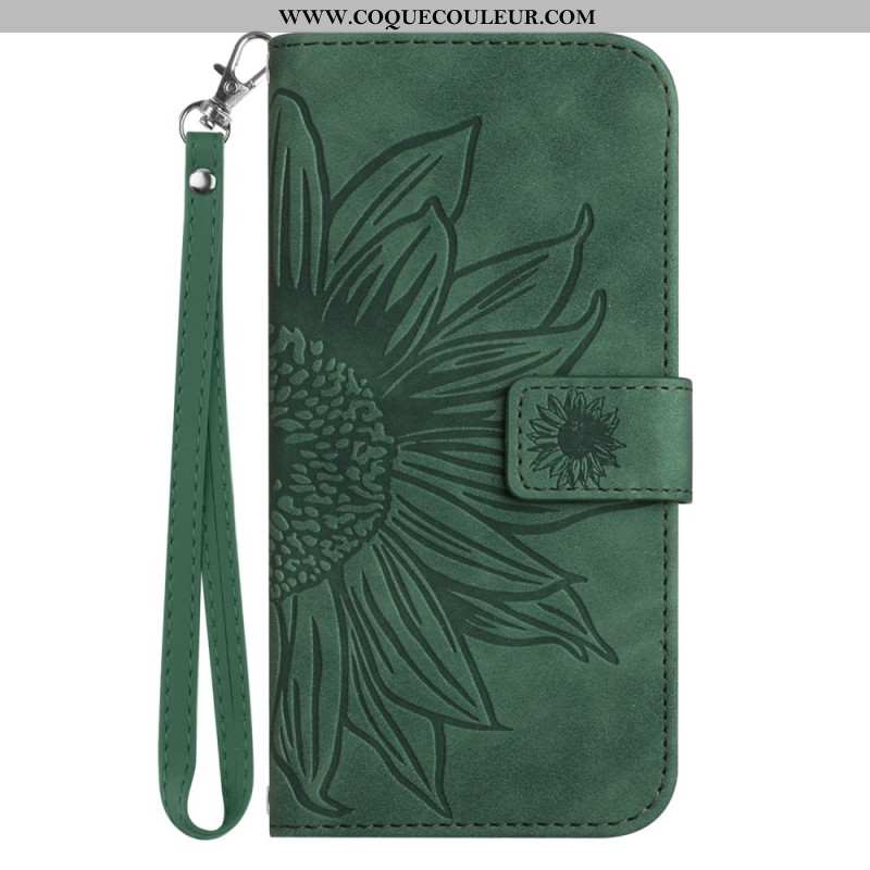 Housse Samsung Galaxy S25 Edge Empreinte Tournesol à Lanière