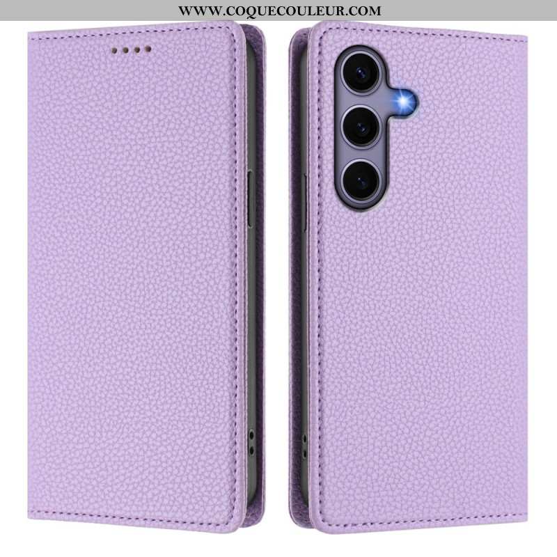 Flip Samsung Galaxy S25 5G Texture Litchi Blocage RFID