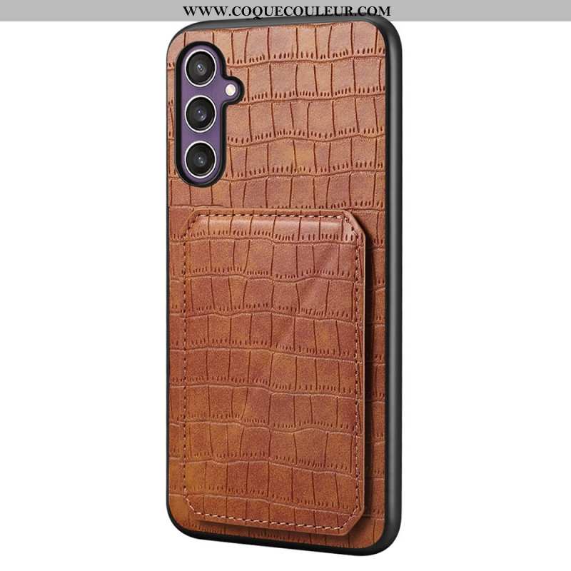 Coque Samsung Galaxy S25 5G Porte-Cartes Texture Crocodile