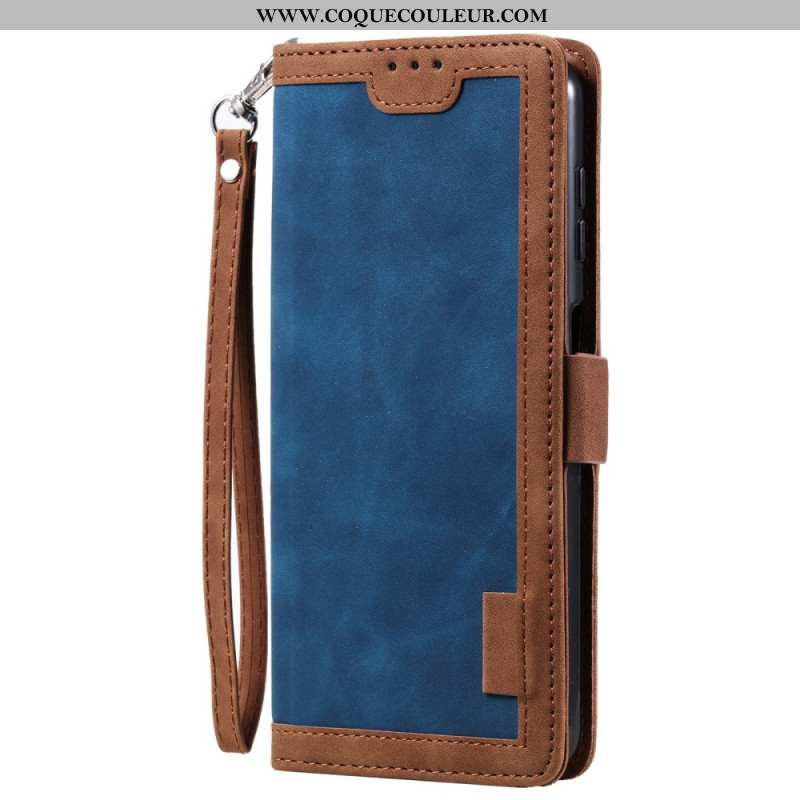 Housse Samsung Galaxy S25 5G Portefeuille Protection RFID Effet Daim