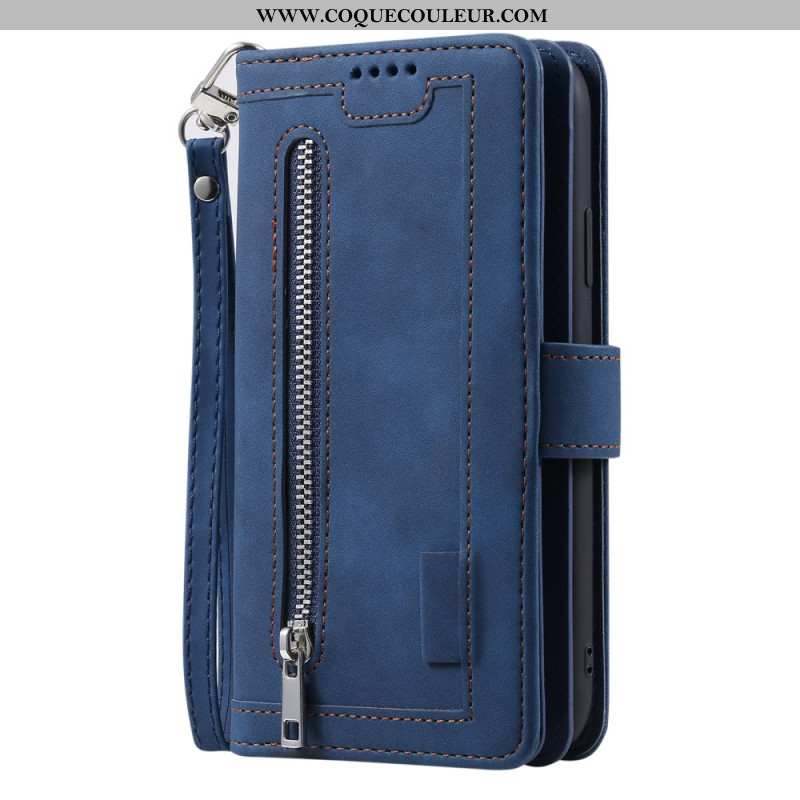 Housse Samsung Galaxy S25 5G Portefeuille 9 Porte-Cartes et Lanière